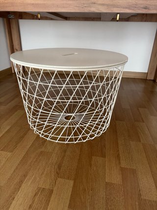 Mesa de centro blanca redonda