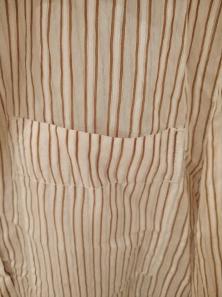 Camisa Mango rayas beige/marrón talla S
