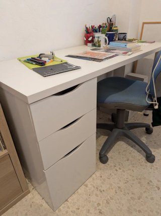 Scrivania Bianca con Cassettiera Ikea