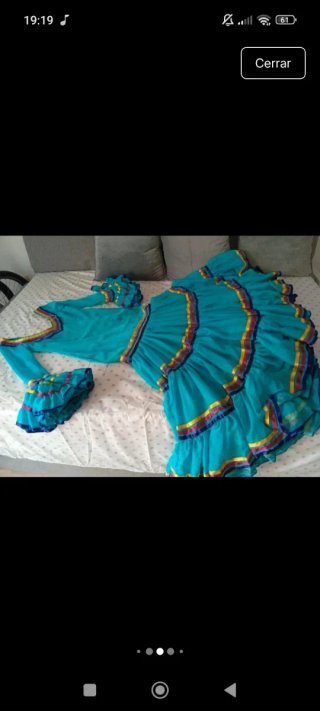 Traje de flamenca azul talla S