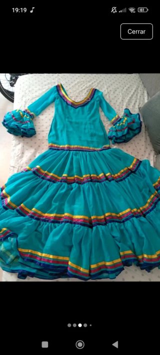 Traje de flamenca azul talla S
