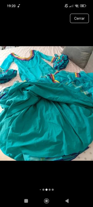 Traje de flamenca azul talla S