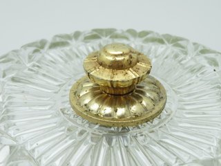 Pareja Lámparas Techo Vintage Latón Cristal 30cm