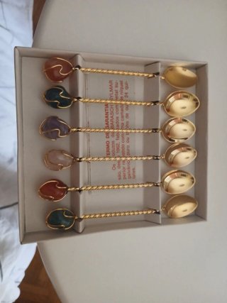6 Cucchiaini Vintage Barasch Sylmar Bagno Oro