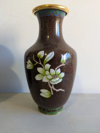 Par Jarrones Chinos Cloisonné Florales