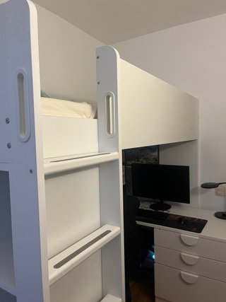 Cama Alta Infantil/Juvenil con Armario
