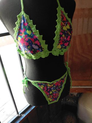 Bikini crochet y Lycra hecho a mano