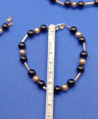 Conjunto Collar, Pulsera y Pendientes Plata y Ónix