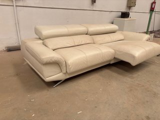 Sofá 4 plazas piel beige 270cm