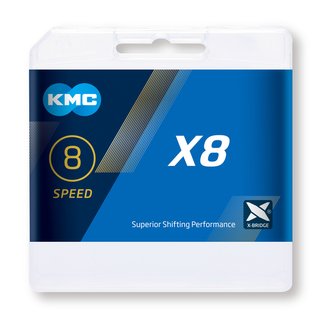 Cadena KMC X8 Plata/Gris 114P 8V
