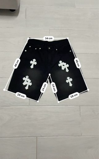 Bermuda Jeans Neri con Croci CH