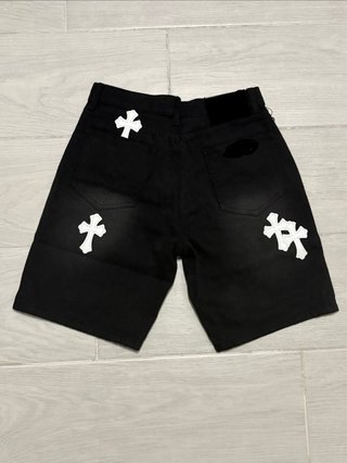 Bermuda Jeans Neri con Croci CH