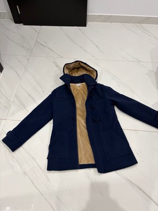 Trenca niño azul con forro beige