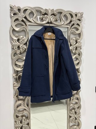 Trenca niño azul con forro beige