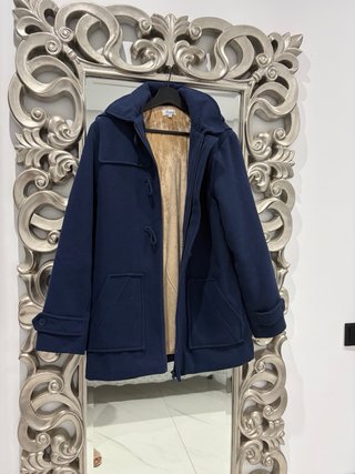 Trenca niño azul con forro beige