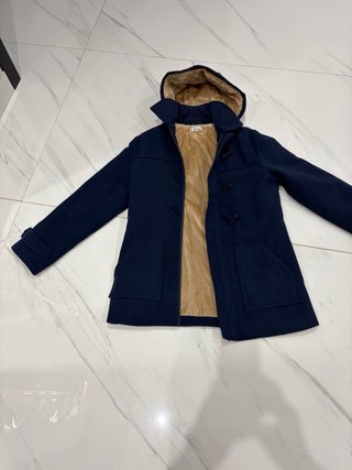 Trenca niño azul con forro beige