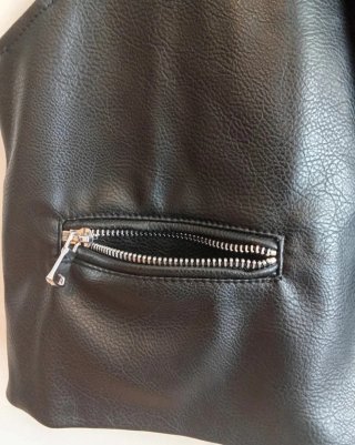 Chaleco Zara Piel Negro