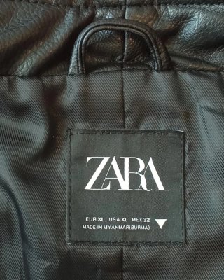 Chaleco Zara Piel Negro