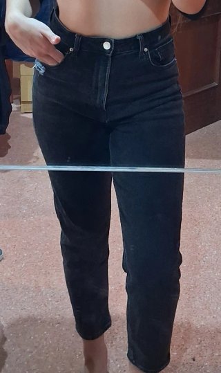 Pantalones Mom Slim Negros