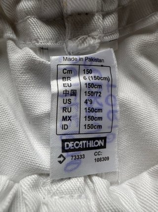 Pantalón Judo Infantil Blanco Talla 150cm