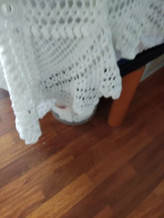 Colcha Crochet Blanca Cama 135/180