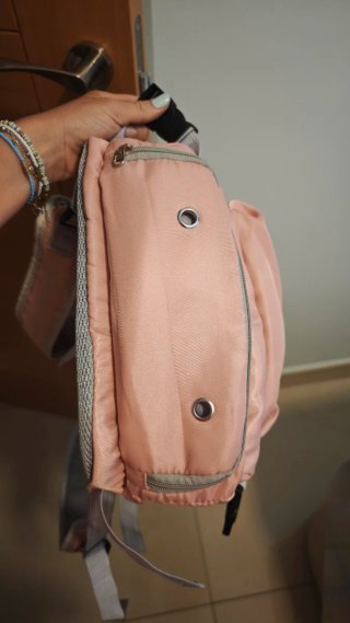 Mochila Famosa Viaje Rosa y Gris