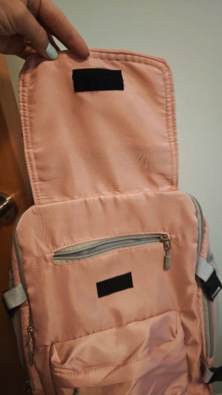 Mochila Famosa Viaje Rosa y Gris