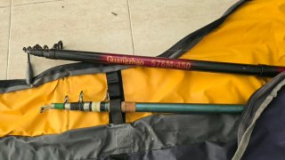 4 Cañas de Pesca con Funda,3 soportes y las fundas