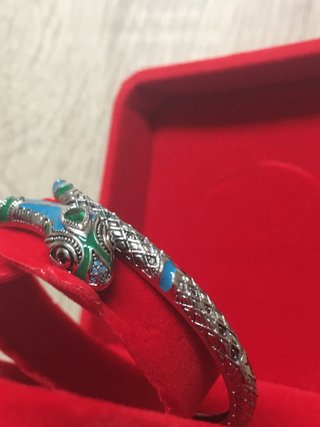 Pulsera plata diseño esmaltado