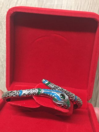 Pulsera plata diseño esmaltado