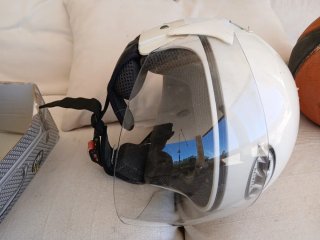 Casco de moto blanco con visera Talla xs