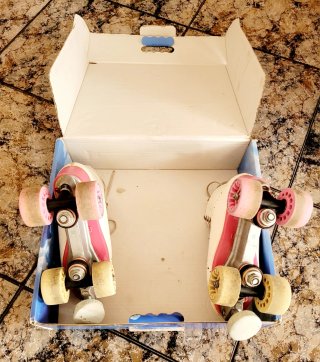 Patines Artísticos Blancos y Rosas
