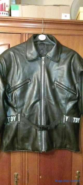 Giubbotto biker in pelle sintetica uomo taglia L