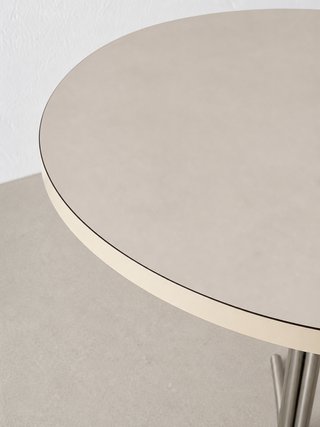 Mesa redonda vintage 70s metal y madera