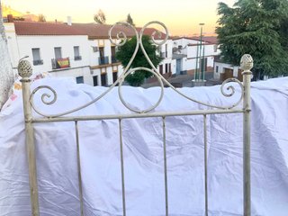 Cabecero forja beige 90cm vintage