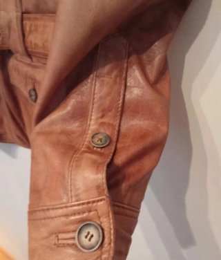 Chaqueta Cuero Camel Massimo Dutti Talla L