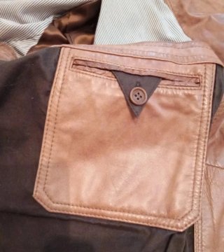 Chaqueta Cuero Camel Massimo Dutti Talla L