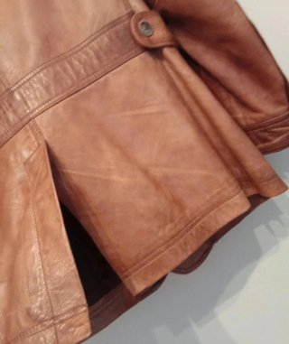 Chaqueta Cuero Camel Massimo Dutti Talla L