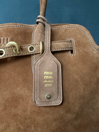 Borsa Miu Miu in nappa marrone