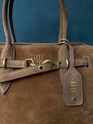 Borsa Miu Miu in nappa marrone