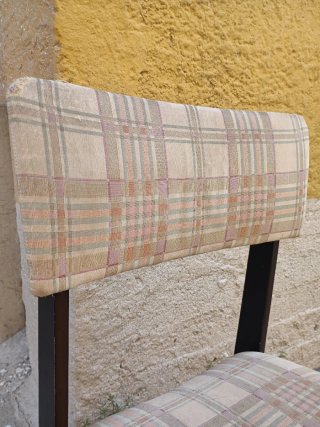 Sillas de comedor tela y madera años