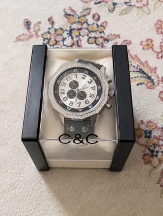 Orologio C&C con bisello di pietre preziose