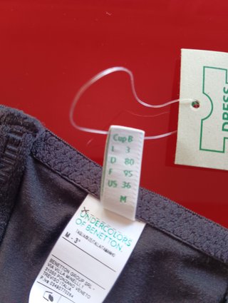 Sujetador Benetton Negro Talla M