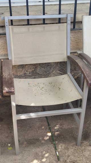 5 Sillas de Jardín Aluminio y Tela Beige