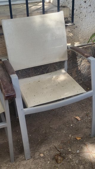 5 Sillas de Jardín Aluminio y Tela Beige