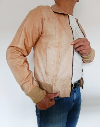 Bomber cuero auténtico Gipsy XS/S. Medidas indicad
