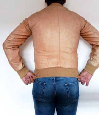 Bomber cuero auténtico Gipsy XS/S. Medidas indicad