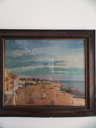 Cuadro Paisaje Marinero Original 1951