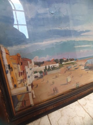 Cuadro Paisaje Marinero Original 1951