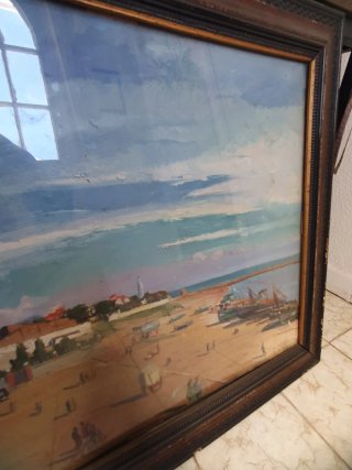 Cuadro Paisaje Marinero Original 1951